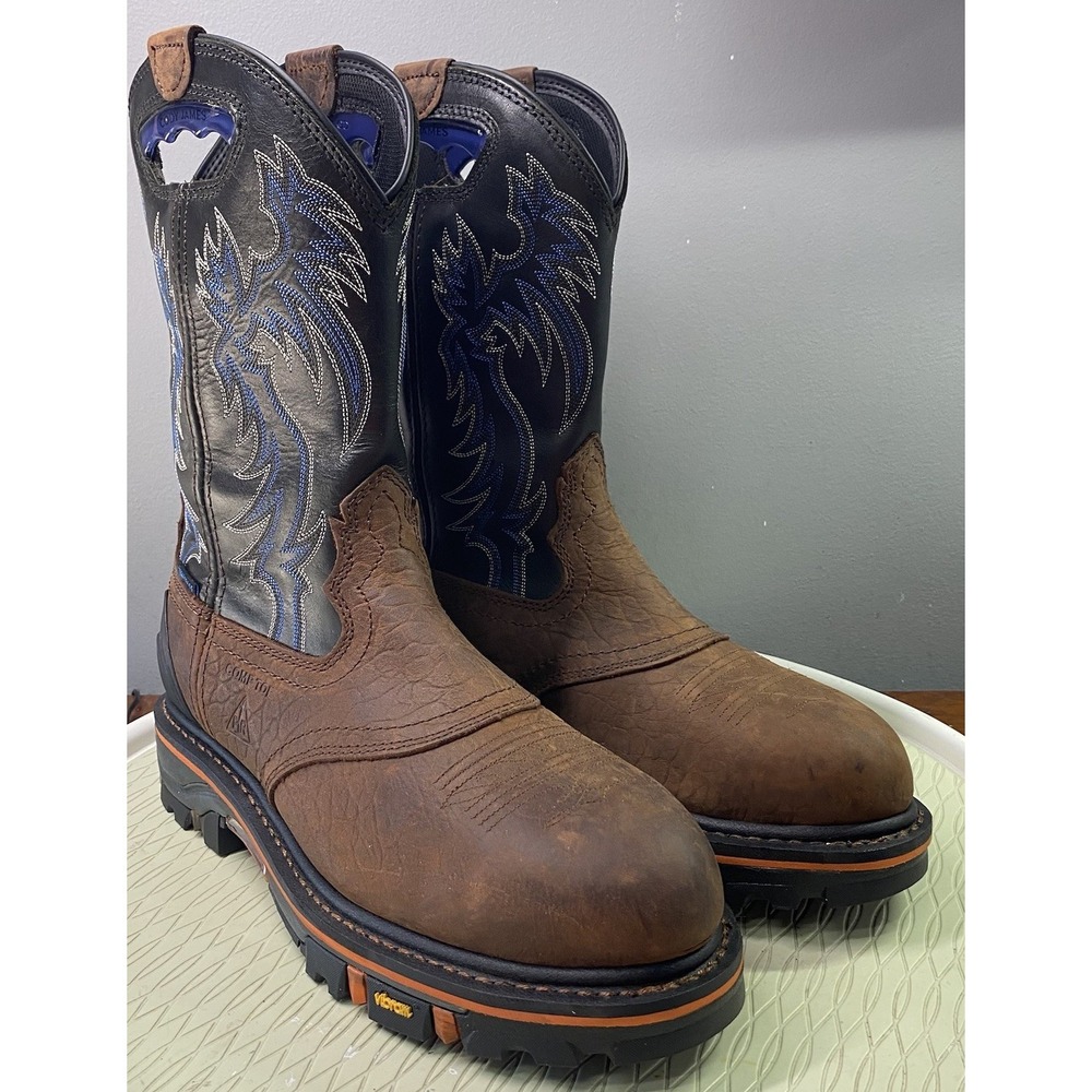 Cody James® Men Leather Comp-Toe Waterproof Oil Resist. Western Work Boot 9.5 D